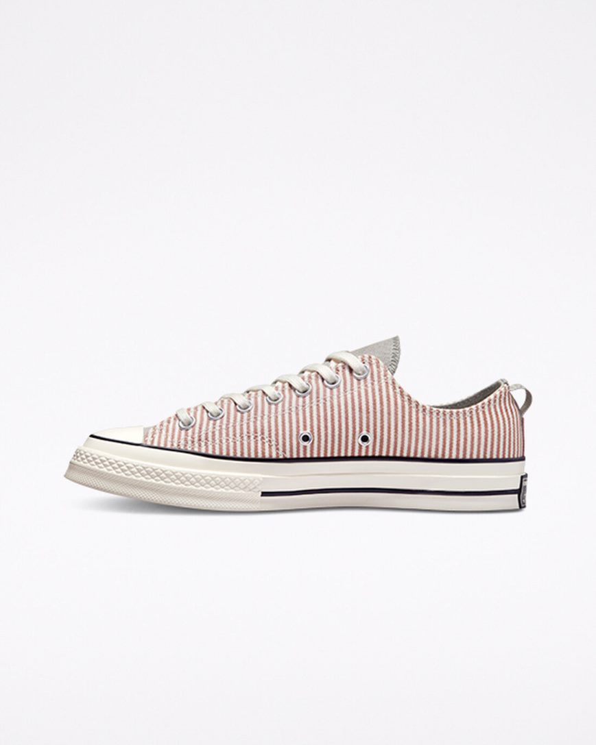 Women's Converse Chuck 70 Crafted Stripe Low Top Shoes Olive | AU 61E08I